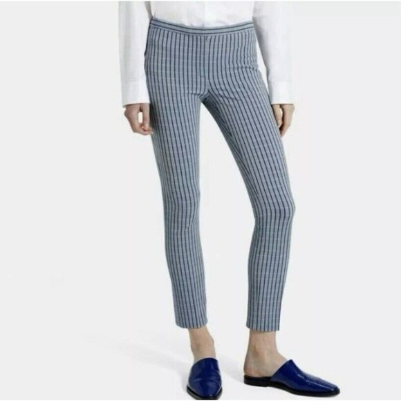 Theory Classic Skinny Pants Blue Midnight Screen Multi Stretch Size 00 - $345 - Picture 3 of 10